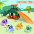 CRATIVWOOD 1 2 4 12-18 1-2 Toddler Toys for Year Old Boys Educational Dinosaur Slide Toys with Push Car Toys for Baby
