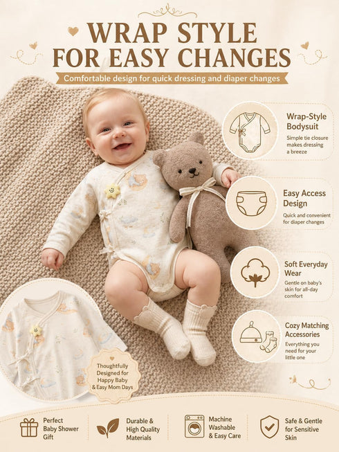Set, 8-Piece 0-3 3-6 Newborn Baby Gift Cotton Baby Clothes Gift Box for Months and Months, Baby Shower Welcome Gift