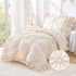 Sets 4-Piece Set Wowelife Toddler Bedding for Girls, Beige Toddler Bed Floral Ruffles Boho Bohemian Jacquard Includes