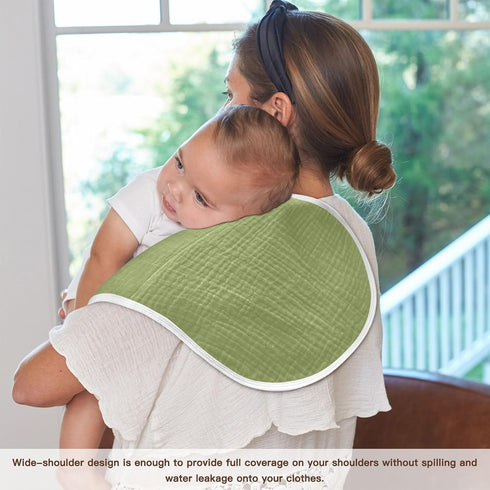 Emelivor Set 4 Moss Green Muslin Burp Cloths for Baby Super Soft Baby Burp Cloths of Absorbent Baby Washcloths Bibs