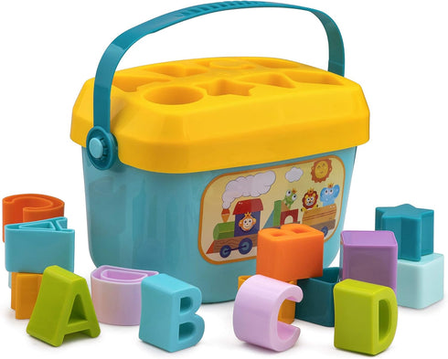 Playkidz Shape Sorter Baby and Toddler Toy, ABC and Shape Pieces, Sorting Shape Game for Children 18 Months+
