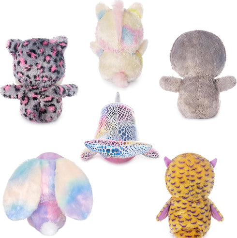 7" 6 My OLi Adorable Stuffed Animals Bulk - Pcs Fairy Tale Plush Toys (Sloth, Unicorn, Rabbit, Narwhal, Owl, Cat)