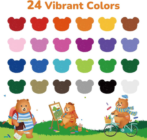 24 1-3 4-8, 2-4, JUPITEARTH Color Twist Crayons for Toddlers and Kids Non-Toxic Washable Crayons Ultra-Silky Easy-Grip