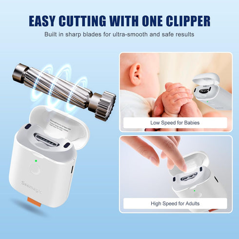 Trimmer, Electric Nail Clipper for Baby Nail Automatic Electric Nail Clippers with LED Light, Mini Nail Clippers
