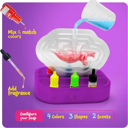 Dino Soap Making Kit for Kids - Dinosaur Science Toys, DIY Craft Kits for Ages 3-12, Easter Gifts