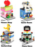 BIZNESMEN 8 1 Set 8 Pack (894 6+ in Mini City Street Scene Building Blocks - Toy Shops: Beauty, Supermarket, Music