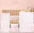 HunnmingRe Baby Pink Bow Crib Bedding Set 3 Pcs Crib Set Baby Blanket,