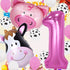 InBy 18pcs Farm Animal Balloons for 1st Birthday Party, Pig Cow Head, First Farm Animal Theme Balloon Garland