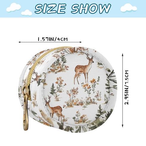 YETTASBIN Deer Portable Pacifier Holder Case with Metal Hook Buckle & Zipper for Diaper Bag and Stroller, Versatile