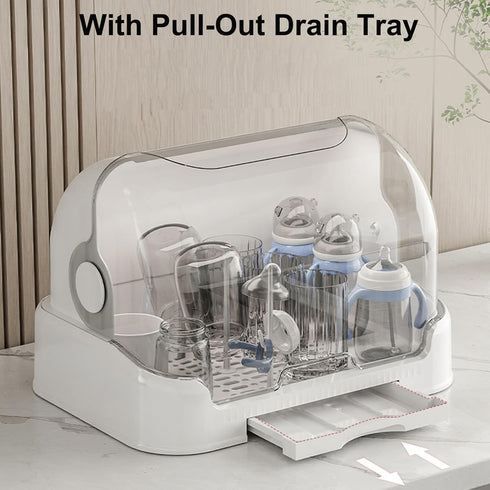 Countertop cjc Baby Bottle Drying Rack Storage Organizer with Cover Portable, Durable Baby Bottle Holder