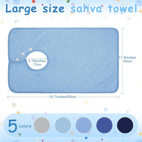 Hercicy 5 Pcs Full Coverage Toddler Baby Bibs Terry Cloth Bibs with Snap Button for 2-4 Years Unisex Babies Feeding