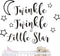 Twinkle Twinkle Little Star Wall Decal Art Vinyl Sticker - Nursery Bedroom Home Decor for Kids (Black, 57x42cm)