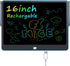 QIAOBUQI Rechargeable LCD Writing Tablet for Kids, 16 Inch Colorful Drawing Tablet, Educational