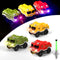 Track Cars Replacement - Glow in The Dark Toy Cars with 3 Flashing LED Lights, Compatible with Most Car Tracks