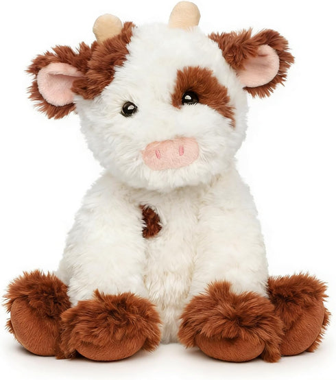 Hopearl Adorable Plush Cow Toy Floppy Dairy Cattle Soft Stuffed Animal Cute