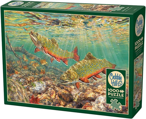 Cobble Hill 1000 Piece Puzzle - Brook Trout - Sample Poster Included
