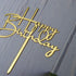 Happy Birthday Cake Topper - Mirror Gold Acrylic for Birthday Party Decorations