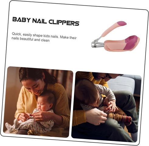 Set Nail Care Pink Nail Clippers with Tweezers Scissors Portable Grooming Kit for Newborns and Durable Easy Nail