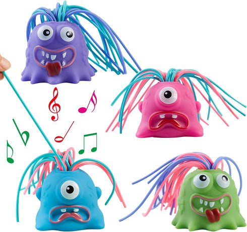 Fun Hair Pulling Fidget Screaming Monster Toys 4Pcs, Fidget Toys for Stress Relief and Anti-Anxiety for Kids 3-7+ (4PC)