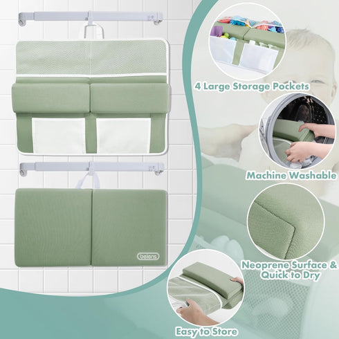 Elbow Set 1.5'' beiens Bath Kneeler and Rest Pad - Comfortable Thick Baby Bath Kneeler Pads, Quick Dry Soft Kneeling
