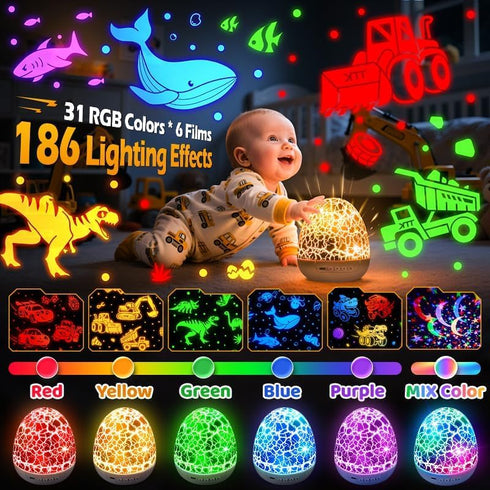 3-515 6 [31 PIKOY Excavator Toys for Boys Sounds & FilmsKids Construction Toys Truck Night Light Kids Colors & Remote