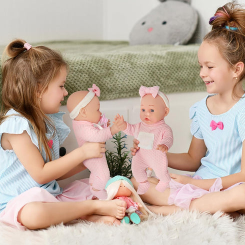 12'' Baby Doll in Gift Box, Toddler Baby Doll Set with Pacifier, Feeding Bottle, Blanket | Great Gift for 3+ Year Girls