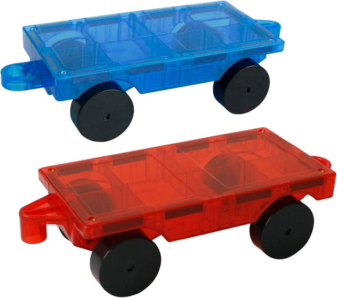 MAGBLOCK 2 Piece Car Set for Magnetic Blocks Tiles - Enrich Your Magnet Tiles STEM Educational Toys