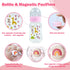 Set 3 SCOM Reborn Baby Dolls Accessories - Rainbow Transparent Magnetic Pacifiers & Removable Reusable Baby Doll