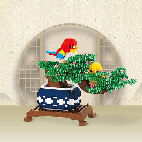 Larcele Micro Building Blocks Set, DIY Mini 3D Toy Bricks, 1496 Pieces KLJM-08 (Potted Plant)