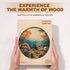300 13.4in Wooden Puzzles for Adults Pieces, Scenic Mountain Landscape Round Wood Jigsaw Puzzle, Unique Irregular Laser