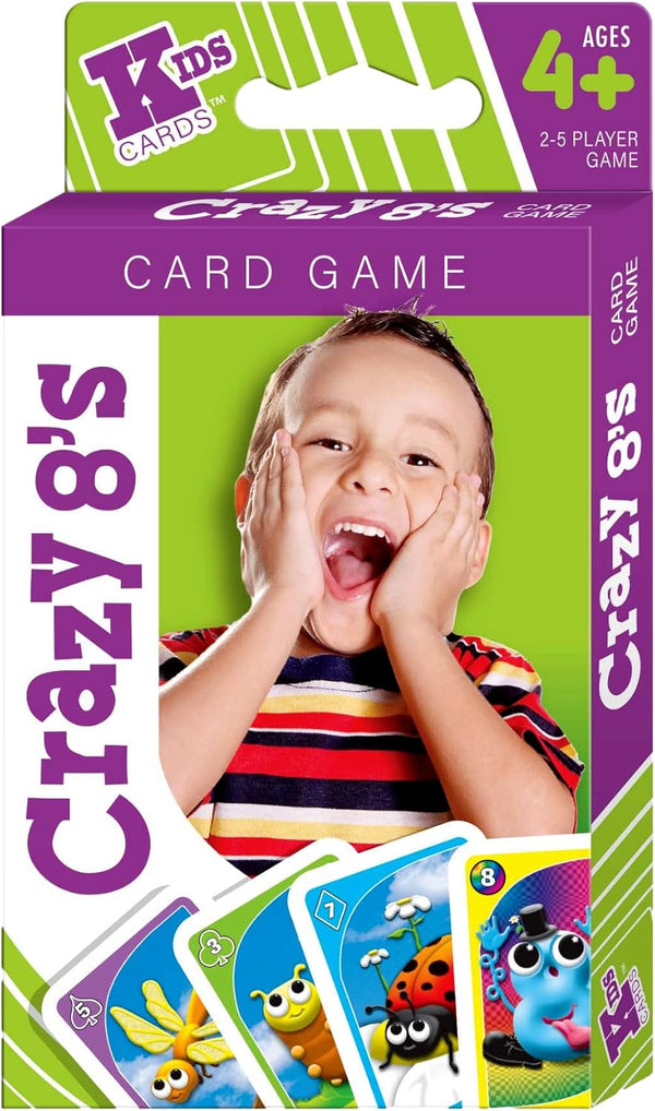 JA-RU Crazy 8's Card Game for Kids - Colorful Design, Great Party Favor Table Top Board Game (Size 4.7"x 3")