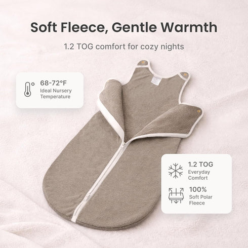 1.2 0-6 Baby Deedee Sleep Nest Fleece - Baby Sleep Sack TOG Months, Comfort Sleeping Bag with Soft Polar Fleece