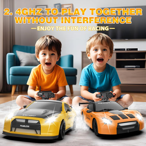 1/24 2.4GHz 4WD RC Drift Car Remote Control Car, High Speed Drifting RC Cars with LED Lights, Rechargeable Batteries