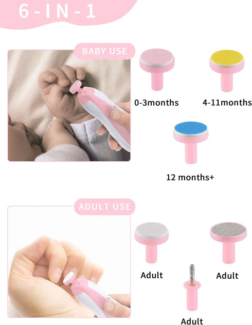Trimmer 6 1 Baby Nail Electric,Nail Clippers File for Baby No Sharp Claws Hurt, in with Light Safety Cutter for Newborn