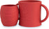 Open Cup Set for Baby, 2 Handled Tiny Cups for Toddlers, Transitional Silicone Cup for 6+ Months (Red)