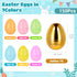 MGparty 100 2.3" 10 PCS Easter Eggs Bulk, Plastic Fillable Easter Eggs in Pastel Colors with Golden Eggs, Empty Eggs