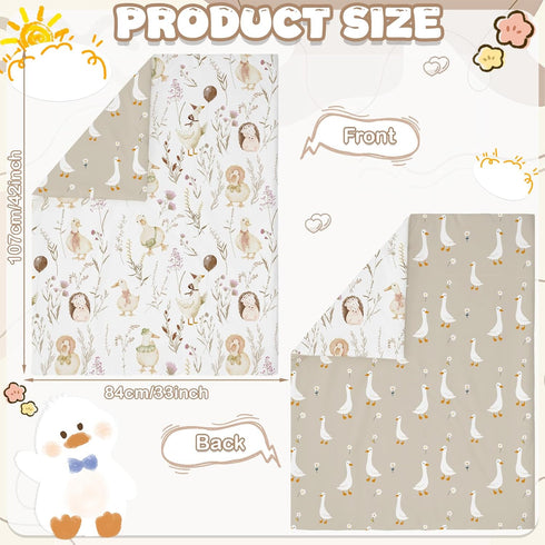 Hahafelt 4 Set Set Pieces Crib Bedding for Girls and Boys, Soft Baby Bedding Including Crib Skirt, Comforter, Sheet