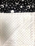 Baby Blanket for Boys Girls, Black Moon Star Minky Double Layer Receiving Blanket with Dotted Backing, 30x40 Inch