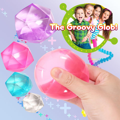 FauKait 4pcs 1.8inch (4pcs) Mini Small Masonry Ice Squishy Stress Balls-Polyhedron Diamond Sugar Balls Slow Rise-Fidget