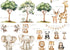 Generic (Set2) Safari Jungle Wall Stickers Safari Animals Wall Decals for Nursery Kids Room Wall Art Removable Vinyl