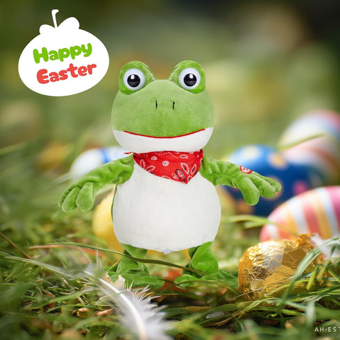 12 Houwsbaby Green Frog Toy Croaking Frog Musical Stuffed Animal Frolick Froggy Shaking and Waving Electronic