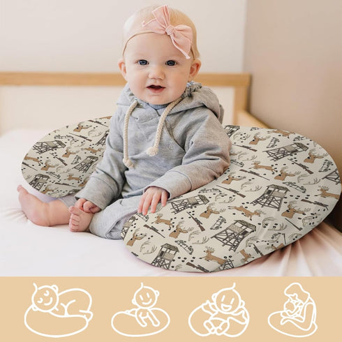 Cstdyfrv Deer Hunting Nursing Pillow Covers Hunter Tree Stand Removable Breastfeeding Slipcover Wild Animals Hunter