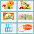 2-in-1 Kids Toys for 2-7 Year Olds, Classic Big Bricks Marble Run Building Blocks, Toss Ring Games