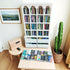 M.Zibos 1:12 4 100 Mini Bookshelf for Anxiety Relief - Scale Vintage Bookcase with Drawers & Mini Books, Dollhouse
