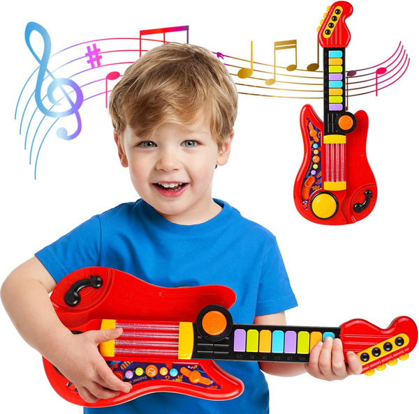Kids Guitar-Piano 2-in-1 Musical Instrument, Toddler Guitar for 3-5 Year Old Boys