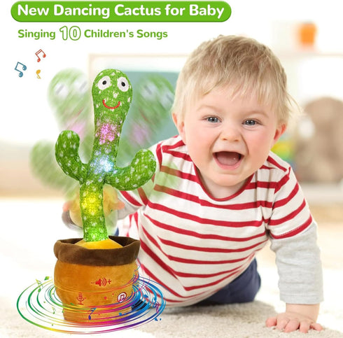 Emoin Dancing Cactus Talking Toy, Cactus Baby Toy Singing Children's Song, Mimicking Recording Educational Toy