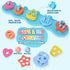 Set 20 Baby Bath Toys, Mold Free Silcone Shape Sorting & Stacking Bath Toy with Textured Floating Pieces, No Hole