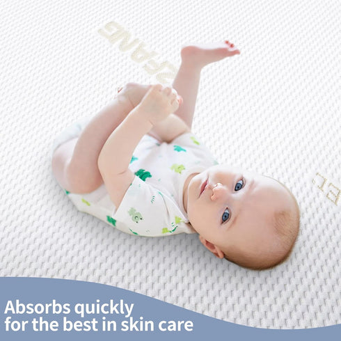 Feisaibaoly Pack 39"27"5" Waterproof and Play Sheet Quilted, Small Baby Mattress Cover - Knitted Fabric Soft