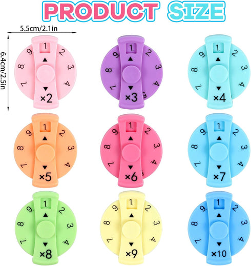 9 Pcs Math Fidget Spinners, Math Fidget Toy for Adults, Learn Multiplication and Division with The Math Spinners, Math
