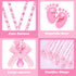 48 XunYee Pcs Baby Shower Pacifier Necklace Cute Feet Acrylic Pacifiers Necklace for Chupones para Baby Shower Games
